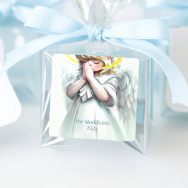 ズ祈小さな女の子エンジェルウィングスカスタム スクエアシール