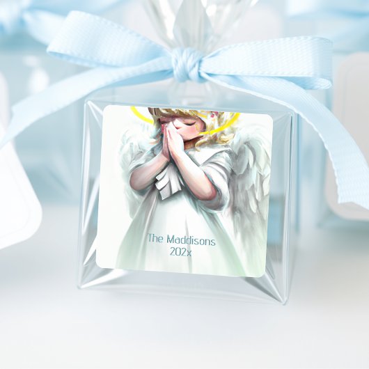 ズ祈小さな女の子エンジェルウィングスカスタム スクエアシール