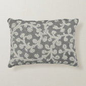ズ結婚アンティークレースリネンホワイトクラシックかわいらし アクセントクッション (正面)