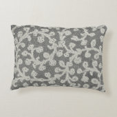 ズ結婚アンティークレースリネンホワイトクラシックかわいらし アクセントクッション (裏面)