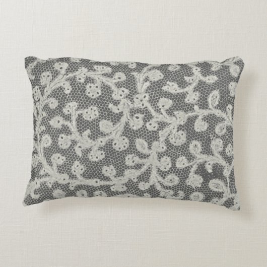 ズ結婚アンティークレースリネンホワイトクラシックかわいらし アクセントクッション (裏面)