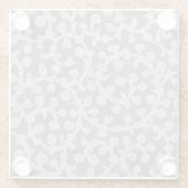 ズ結婚アンティークレースリネンホワイトクラシックかわいらし ガラスコースター (裏面)