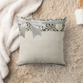 ズ結婚アンティークレースリネンホワイトクラシックかわいらし クッション (ブランケット)