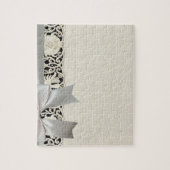 ズ結婚アンティークレースリネンホワイトクラシックかわいらし ジグソーパズル (縦)