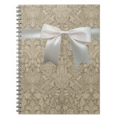 ズ結婚アンティークレースリネンホワイトクラシックかわいらし ノートブック (正面)