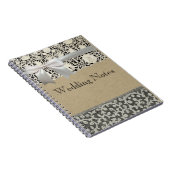 ズ結婚アンティークレースリネンホワイトクラシックかわいらし ノートブック (右側)