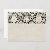 ズ結婚アンティークレースリネンホワイトクラシックかわいらし ポストカード (正面/裏面)