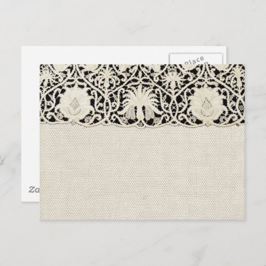 ズ結婚アンティークレースリネンホワイトクラシックかわいらし ポストカード (正面/裏面)