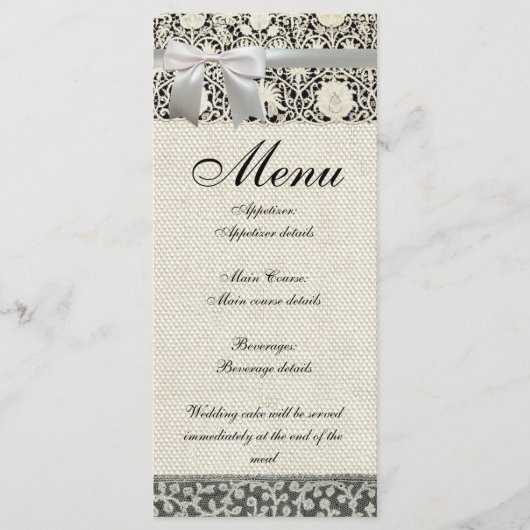 ズ結婚アンティークレースリネンホワイトクラシックかわいらし メニュー (正面)