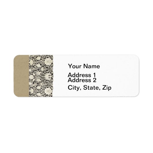 ズ結婚アンティークレースリネンホワイトクラシックかわいらし ラベル (正面)