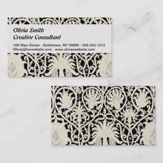 ズ結婚アンティークレースリネンホワイトクラシックかわいらし 名刺