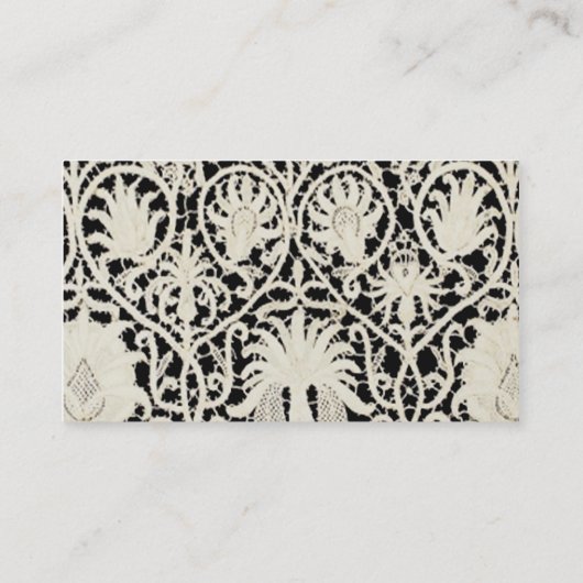ズ結婚アンティークレースリネンホワイトクラシックかわいらし 名刺 (裏面)