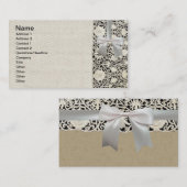 ズ結婚アンティークレースリネンホワイトクラシックかわいらし 名刺 (正面/裏面)