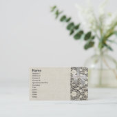 ズ結婚アンティークレースリネンホワイトクラシックかわいらし 名刺 (スタンド正面)