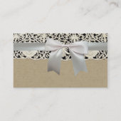 ズ結婚アンティークレースリネンホワイトクラシックかわいらし 名刺 (裏面)