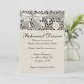 ズ結婚アンティークレースリネンホワイトクラシックかわいらし 招待状 (スタンド正面)