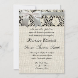 ズ結婚アンティークレースリネンホワイトクラシックかわいらし 招待状