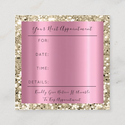 ズ結婚イベントプランナーオーキッド金ゴールドグリッタードレス 予約カード (裏面)