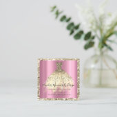 ズ結婚イベントプランナーオーキッド金ゴールドグリッタードレス 予約カード (スタンド正面)