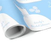 ズ結婚ガウンブルーブライダルシャワー包装紙 ラッピングペーパー (ロールコーナー)