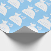 ズ結婚ガウンブルーブライダルシャワー包装紙 ラッピングペーパー (角)