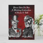 ズ結婚グランジスカルカップルカスタム招待状 招待状 (スタンド正面)