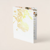 ズ結婚ゴールドフォイルフローラディスコエレガント招待状 箔カード (正面)