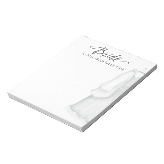 ズ結婚スエレガントホワイトドレスヴィンテージ花嫁カスタム ノートパッド (回転)