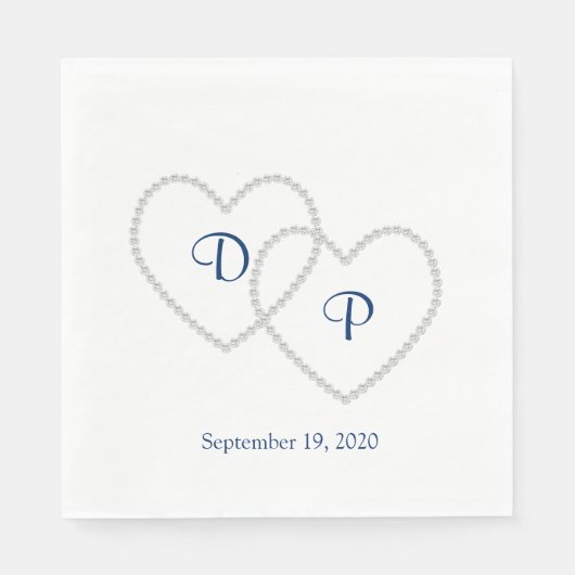 ズ結婚ス2ハート紙ナプキンス スタンダードランチョンナプキン (正面)