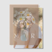 ズ結婚デイジーズメイソンジャールモノグラムイニシャルベージュ ベラム紙招待状 (オフセット (カップル))