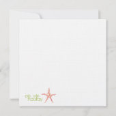 ズ結婚ハニーサックルピーチスターフィッシュビーチ招待状 招待状 (裏面)