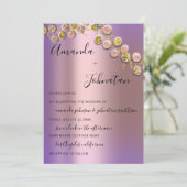 ズ結婚バラゴールデンリースブライダルパープル 招待状 (スタンド正面)