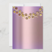 ズ結婚バラゴールデンリースブライダルパープル 招待状 (裏面)