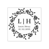 ズ結婚フローラガーランドボホスタイルイニシャルデザイン ラバースタンプ (インプリント)