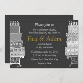 ズ結婚ブクラシックラックケーキ招待状 招待状 (正面/裏面)