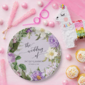 ズ結婚ブライダルシャワーアイボリーラベンダーバラリース ペーパープレート (パーティー)