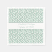 ズ結婚ブライダルシャワーパステルグリーンホワイトフローラ スタンダードカクテルナプキン (正面)