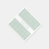 ズ結婚ブライダルシャワーパステルグリーンホワイトフローラ スタンダードカクテルナプキン (角)