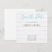 ズ結婚プロフェッショナルウォールデザインスモダンカイブルー セーブザデート (正面/裏面)