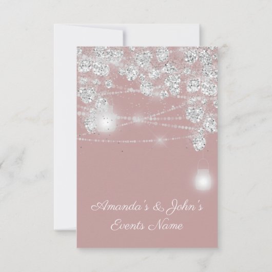 ズ結婚ライツジャースグリッターグレースモークバラ 招待状 (裏面)