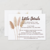 ズ結婚リトル詳細パンパスグラス エンクロージャーカード (正面/裏面)