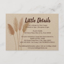 ズ結婚リトル詳細パンパスグラス エンクロージャーカード