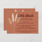 ズ結婚リトル詳細パンパスグラス エンクロージャーカード (正面/裏面)