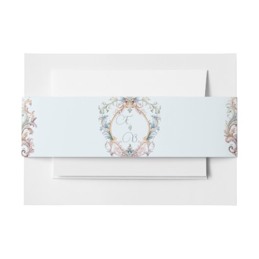 ズ結婚リージェンシーヴィンテージテーマモノグラムクレスト 招待状ベリーバンド (正面例)