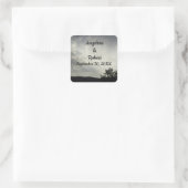 ズ結婚夕べスカイ白黒封筒用シール スクエアシール (バッグ)