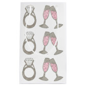 ズ結婚婚約ブライドリングや輪シャンパン抱き枕 スモールペーパーバッグ (正面)