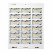 ズ結婚差出人住所ウッドブルーアジサイヴィンテージ ラベル (フルシート)