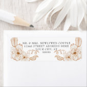ズ結婚差出人住所テラコッタピンクフローラアート ラベル (インサイチュ)