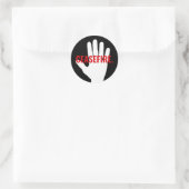 セアシファイア黒白はっきりした手カスタム文字 ラウンドシール (バッグ)