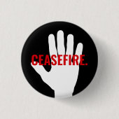 セアシファイア黒白はっきりした手カスタム文字 缶バッジ (正面)